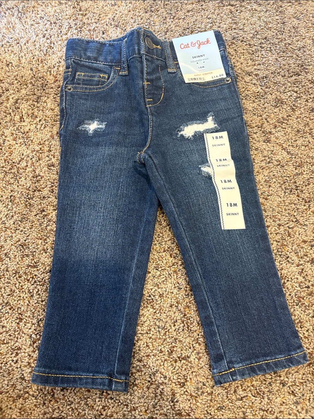 Cat & Jack Toddler Skinny Jeans - Dark Blue Denim